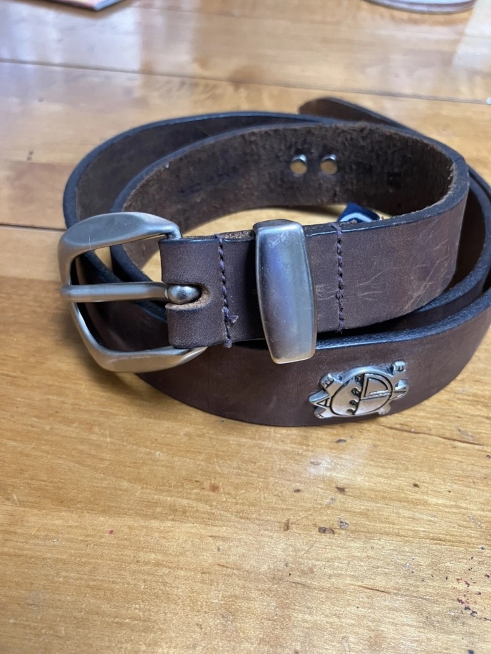 USA CONCHO buckle belt (unisex)SOUTHWESTERN Native American Indian Brown 38”